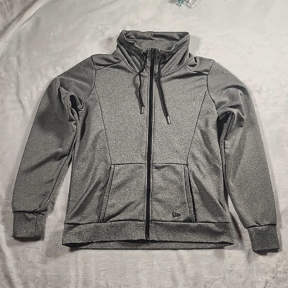 New Era Mens Gray Full-Zip Sweater Small